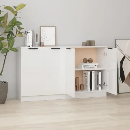 Sideboards 2 units glossy white plywood 60x30x70 cm by vidaXL, Sideboards - Ref: Foro24-3115776, Price: 150,15 €, Discount: %