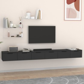 Wandschränke 2 Stück schwarzes Sperrholz 102x30x20 cm von vidaXL, Regale und Regale - Ref: Foro24-3115901, Preis: 154,61 €, R...