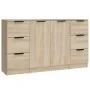 Aparadores 3 piezas madera contrachapada color roble sonoma de vidaXL, Aparadores - Ref: Foro24-3115838, Precio: 172,15 €, De...
