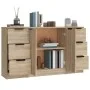 Aparadores 3 piezas madera contrachapada color roble sonoma de vidaXL, Aparadores - Ref: Foro24-3115838, Precio: 172,15 €, De...
