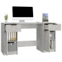 Betongrauer Sperrholzschreibtisch mit Beistellschrank von vidaXL, Schreibtische - Ref: Foro24-3115911, Preis: 144,34 €, Rabat...