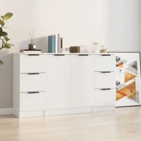 Sideboards 3 Stück Sperrholz weiß von vidaXL, Sideboards - Ref: Foro24-3115836, Preis: 167,57 €, Rabatt: %