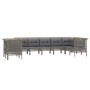 Set de muebles de jardín 9 pzas y cojines ratán sintético gris