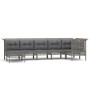 Set de muebles de jardín 7 pzas y cojines ratán sintético gris