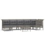 Set de muebles de jardín 8 pzas y cojines ratán sintético gris