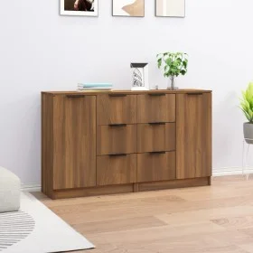 Sideboards 2 Stück braunes Eichensperrholz 60x30x70 cm von vidaXL, Sideboards - Ref: Foro24-3115795, Preis: 156,42 €, Rabatt: %