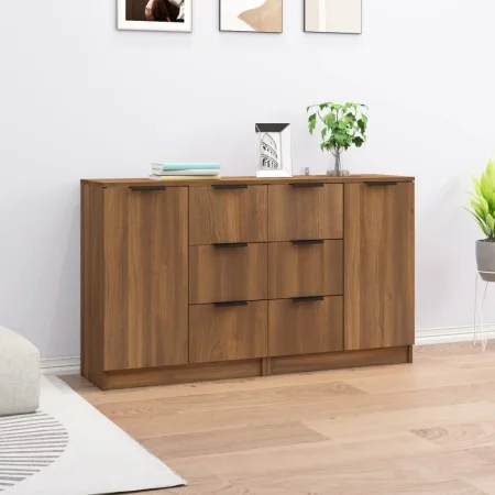 Sideboards 2 Stück braunes Eichensperrholz 60x30x70 cm von vidaXL, Sideboards - Ref: Foro24-3115795, Preis: 156,42 €, Rabatt: %
