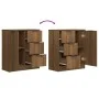 Sideboards 2 Stück braunes Eichensperrholz 60x30x70 cm von vidaXL, Sideboards - Ref: Foro24-3115795, Preis: 156,42 €, Rabatt: %