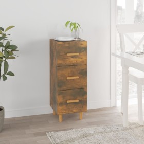 Smoked oak engineered wood sideboard 34.5x34x90 cm by vidaXL, Sideboards - Ref: Foro24-817408, Price: 53,32 €, Discount: %