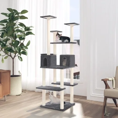 Cat scratching post with dark gray sisal posts 167 cm by vidaXL, Cat furniture - Ref: Foro24-171611, Price: 75,41 €, Discount: %