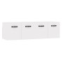 Armarios pared 2 uds contrachapada blanco brillo 80x36,5x35 cm de vidaXL, Taquillas y armarios de almacenamiento - Ref: Foro2...
