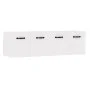 Armarios pared 2 uds contrachapada blanco brillo 80x36,5x35 cm de vidaXL, Taquillas y armarios de almacenamiento - Ref: Foro2...