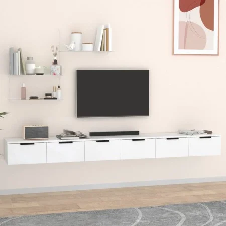 Wall cabinets 2 pcs white plywood 102x30x20cm by vidaXL, Shelves and shelves - Ref: Foro24-3115900, Price: 125,91 €, Discount: %