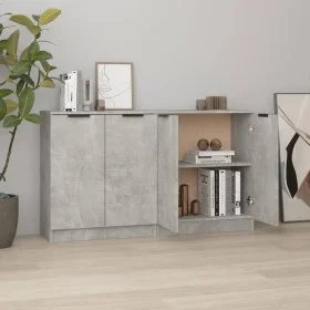 Aparadores 2 uds madera contrachapada gris hormigón 60x30x70 cm de vidaXL, Aparadores - Ref: Foro24-3115775, Precio: 117,82 €...