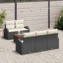 Conjunto de sofá de jardín 6 pcs Negro Poliratán