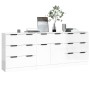 3-teiliges Sideboard aus glänzend weißem Sperrholz von vidaXL, Sideboards - Ref: Foro24-3115800, Preis: 262,35 €, Rabatt: %