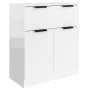3-teiliges Sideboard aus glänzend weißem Sperrholz von vidaXL, Sideboards - Ref: Foro24-3115800, Preis: 257,83 €, Rabatt: %