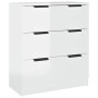 3-teiliges Sideboard aus glänzend weißem Sperrholz von vidaXL, Sideboards - Ref: Foro24-3115800, Preis: 262,35 €, Rabatt: %