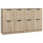 Aparadores 2 uds madera contrachapada roble Sonoma 60x30x70 cm de vidaXL, Aparadores - Ref: Foro24-3115806, Precio: 126,64 €,...