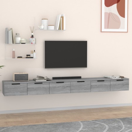 Sonoma grau Sperrholz Hängeschränke 2 Stück 102x30x20 cm von vidaXL, Regale und Regale - Ref: Foro24-3115906, Preis: 140,83 €...