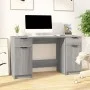 Sonoma grauer Sperrholzschreibtisch mit Beistellschrank von vidaXL, Schreibtische - Ref: Foro24-3115914, Preis: 150,03 €, Rab...