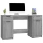 Sonoma grauer Sperrholzschreibtisch mit Beistellschrank von vidaXL, Schreibtische - Ref: Foro24-3115914, Preis: 150,03 €, Rab...