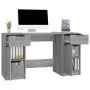 Sonoma grauer Sperrholzschreibtisch mit Beistellschrank von vidaXL, Schreibtische - Ref: Foro24-3115914, Preis: 150,03 €, Rab...