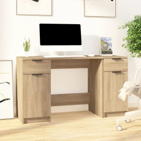 Schreibtisch und Sideboard aus Eichensperrholz Sonoma von vidaXL, Schreibtische - Ref: Foro24-3115910, Preis: 172,74 €, Rabat...