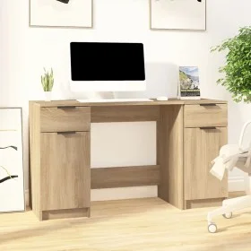 Schreibtisch und Sideboard aus Eichensperrholz Sonoma von vidaXL, Schreibtische - Ref: Foro24-3115910, Preis: 168,31 €, Rabat...