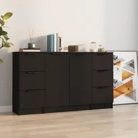 Sideboards 3 Stück schwarzes Sperrholz von vidaXL, Sideboards - Ref: Foro24-3115837, Preis: 169,62 €, Rabatt: %