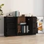 Aparadores 3 piezas madera contrachapada negro de vidaXL, Aparadores - Ref: Foro24-3115837, Precio: 169,32 €, Descuento: %