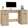 Schreibtisch und Sideboard aus Eichensperrholz Sonoma von vidaXL, Schreibtische - Ref: Foro24-3115910, Preis: 168,31 €, Rabat...