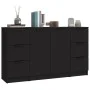 Aparadores 3 piezas madera contrachapada negro de vidaXL, Aparadores - Ref: Foro24-3115837, Precio: 169,32 €, Descuento: %