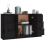 Aparadores 3 piezas madera contrachapada negro de vidaXL, Aparadores - Ref: Foro24-3115837, Precio: 169,32 €, Descuento: %