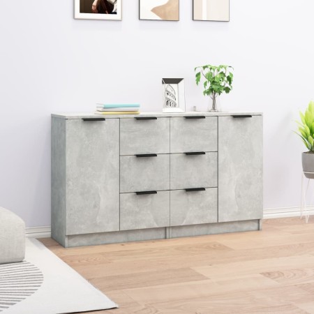 Sideboards 2 Stück Beton grau Sperrholz 60x30x70 cm von vidaXL, Sideboards - Ref: Foro24-3115791, Preis: 127,57 €, Rabatt: %