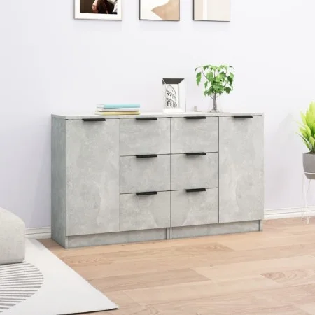 Sideboards 2 units plywood gray concrete 60x30x70 cm by vidaXL, Sideboards - Ref: Foro24-3115791, Price: 126,52 €, Discount: %