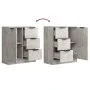 Sideboards 2 units plywood gray concrete 60x30x70 cm by vidaXL, Sideboards - Ref: Foro24-3115791, Price: 126,52 €, Discount: %