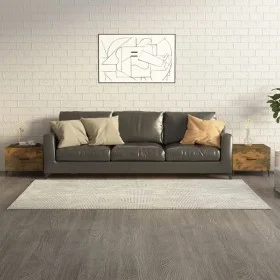 Coffee tables with metal legs 2 units smoked oak 50x50x40 cm by vidaXL, Coffee table - Ref: Foro24-817538, Price: 63,00 €, Di...