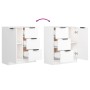 Aparadores 2 uds madera contrachapada blanco 60x30x70 cm de vidaXL, Aparadores - Ref: Foro24-3115788, Precio: 171,46 €, Descu...