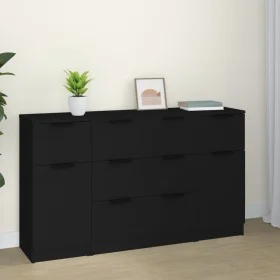 Black Plywood 3-Piece Sideboard Set by vidaXL, Sideboards - Ref: Foro24-3115821, Price: 170,59 €, Discount: %