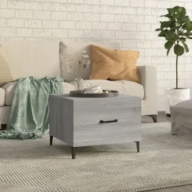 Mesa de centro con patas de metal gris sonoma 50x50x40 cm de vidaXL, Mesas de centro - Ref: Foro24-817539, Precio: 52,07 €, D...