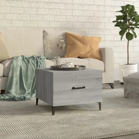 Mesa de centro con patas de metal gris sonoma 50x50x40 cm de vidaXL, Mesas de centro - Ref: Foro24-817539, Precio: 52,07 €, D...