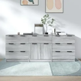 Sonoma Gray Plywood 3-Piece Sideboard by vidaXL, Sideboards - Ref: Foro24-3115802, Price: 236,20 €, Discount: %