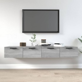 Wandschränke 2 Stk. Sonoma graues Sperrholz 68x30x20 cm von vidaXL, Regale und Regale - Ref: Foro24-3115898, Preis: 75,46 €, ...