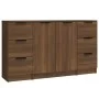 Sideboards 3 pieces plywood brown oak by vidaXL, Sideboards - Ref: Foro24-3115843, Price: 180,81 €, Discount: %
