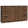 Sideboards 3 Stück Eiche braun Sperrholz von vidaXL, Sideboards - Ref: Foro24-3115843, Preis: 184,25 €, Rabatt: %