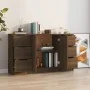 Sideboards 3 pieces plywood brown oak by vidaXL, Sideboards - Ref: Foro24-3115843, Price: 180,81 €, Discount: %