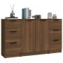 Sideboards 3 pieces plywood brown oak by vidaXL, Sideboards - Ref: Foro24-3115843, Price: 180,81 €, Discount: %