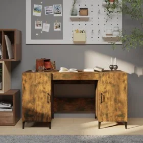 Schreibtisch aus geräuchertem Eichensperrholz, 140 x 50 x 75 cm von vidaXL, Schreibtische - Ref: Foro24-817552, Preis: 117,07...