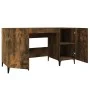 Escritorio madera contrachapada roble ahumado 140x50x75 cm de vidaXL, Escritorios - Ref: Foro24-817552, Precio: 117,04 €, Des...